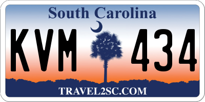 SC license plate KVM434
