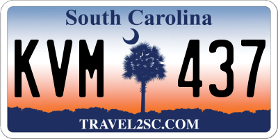 SC license plate KVM437