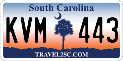 SC license plate KVM443