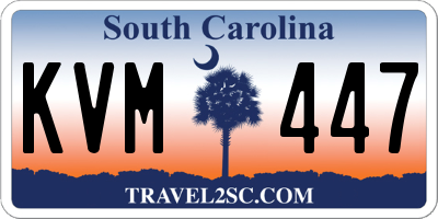 SC license plate KVM447