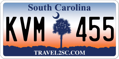 SC license plate KVM455