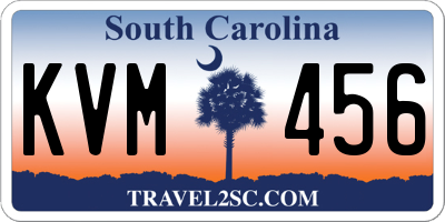 SC license plate KVM456