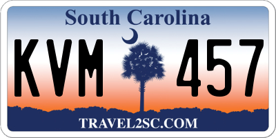 SC license plate KVM457