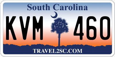 SC license plate KVM460
