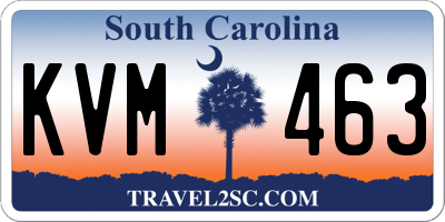 SC license plate KVM463