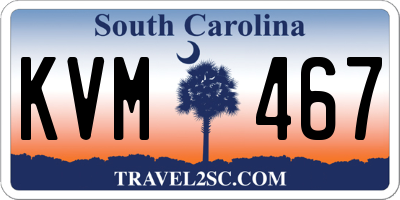 SC license plate KVM467