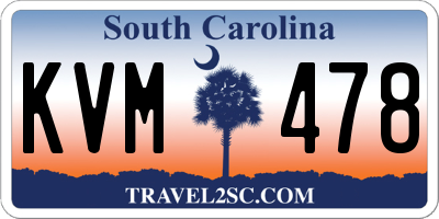 SC license plate KVM478