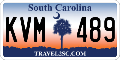 SC license plate KVM489