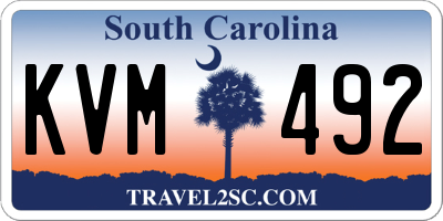 SC license plate KVM492