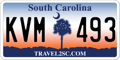 SC license plate KVM493