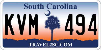 SC license plate KVM494