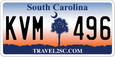 SC license plate KVM496