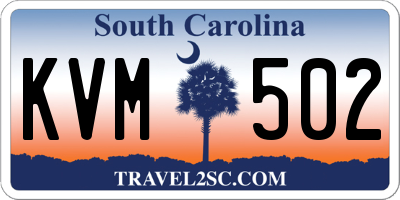 SC license plate KVM502
