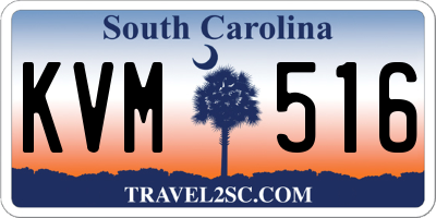 SC license plate KVM516