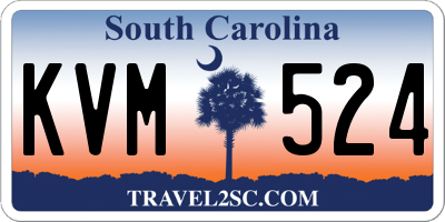 SC license plate KVM524