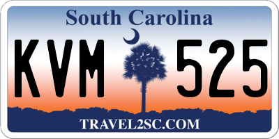 SC license plate KVM525