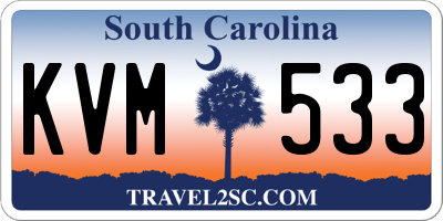 SC license plate KVM533