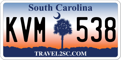 SC license plate KVM538