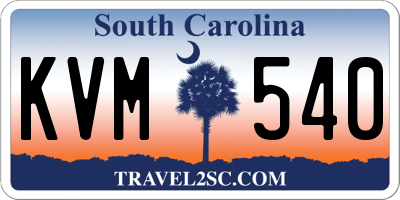 SC license plate KVM540