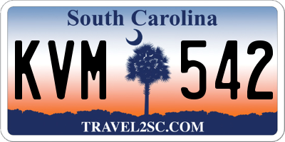 SC license plate KVM542