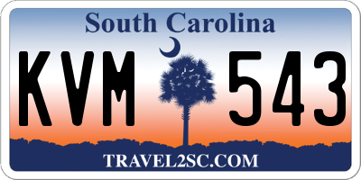 SC license plate KVM543