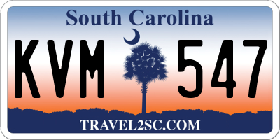 SC license plate KVM547
