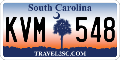 SC license plate KVM548
