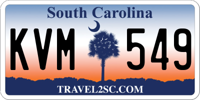 SC license plate KVM549