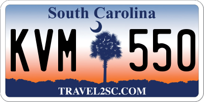 SC license plate KVM550