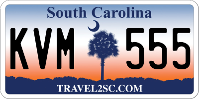 SC license plate KVM555
