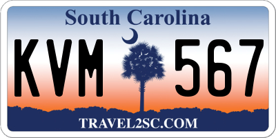 SC license plate KVM567