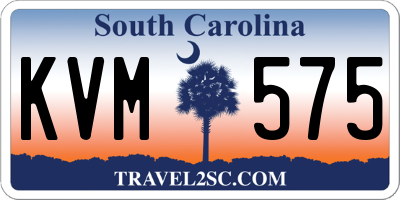 SC license plate KVM575