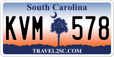 SC license plate KVM578