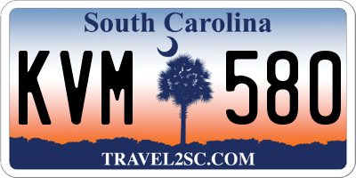 SC license plate KVM580