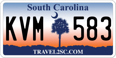 SC license plate KVM583