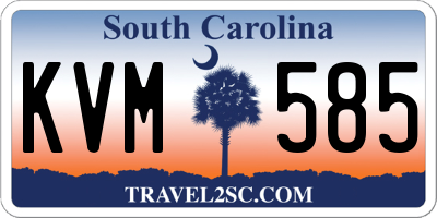 SC license plate KVM585