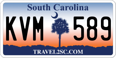 SC license plate KVM589