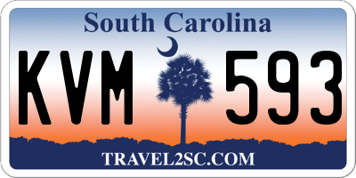 SC license plate KVM593