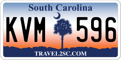SC license plate KVM596