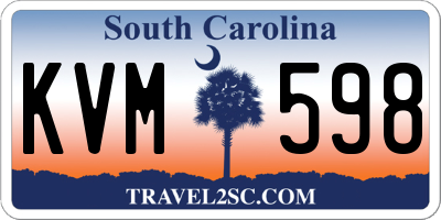 SC license plate KVM598
