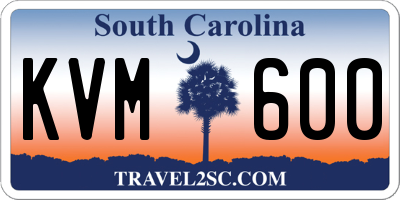 SC license plate KVM600