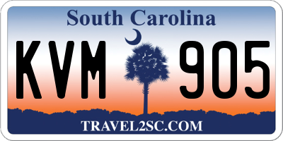 SC license plate KVM905