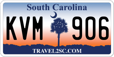 SC license plate KVM906