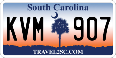 SC license plate KVM907