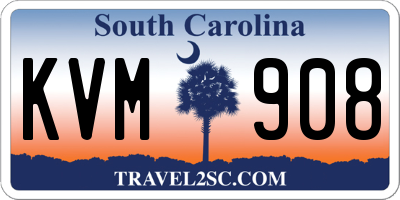 SC license plate KVM908