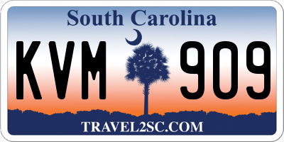 SC license plate KVM909