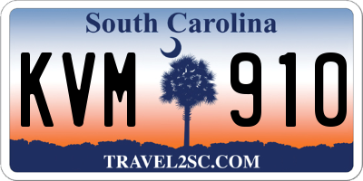 SC license plate KVM910