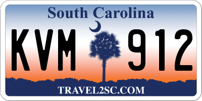 SC license plate KVM912