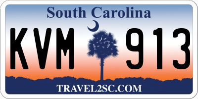 SC license plate KVM913