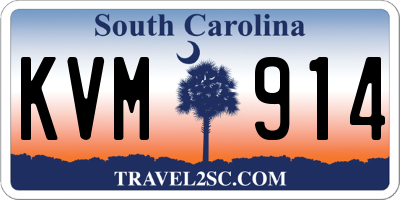 SC license plate KVM914